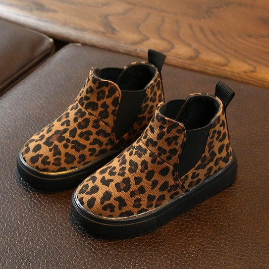 Kids Leopard Printed Boots