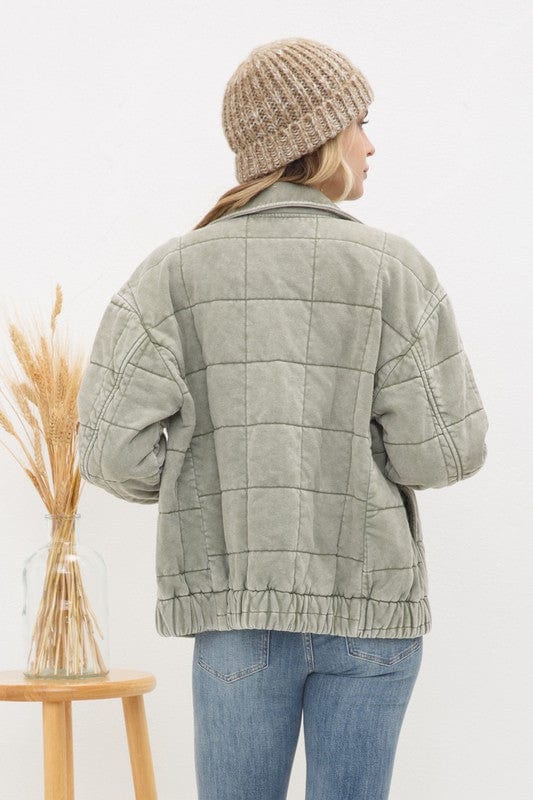 Stone Washed Quilted Jacket