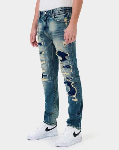 Men's Repair Straight Denim Jeans