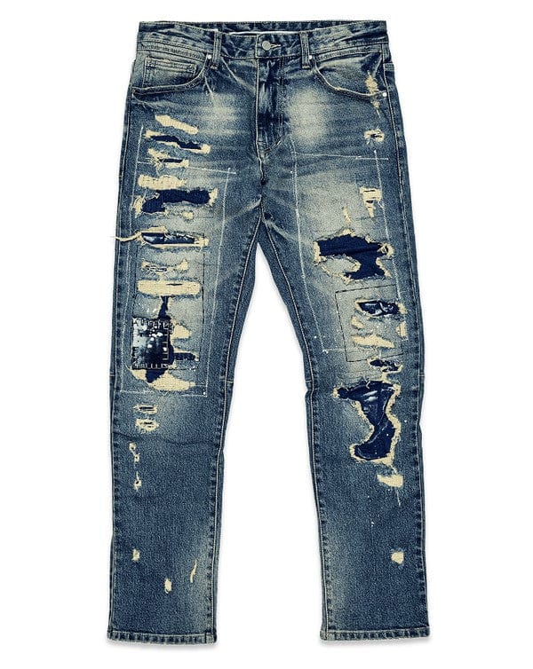 Men's Repair Straight Denim Jeans