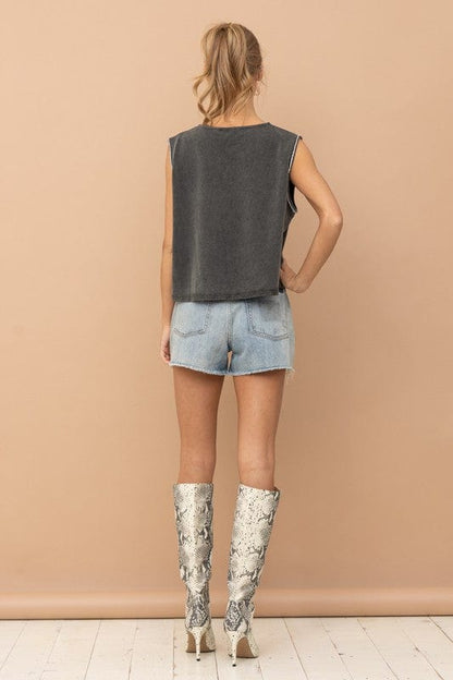 Mineral washed tank top