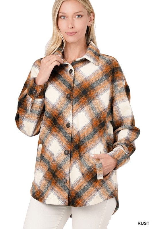 Yarn Dyed Plaid Jackett With Pockets