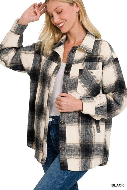 Women's oversized plaid jacket
