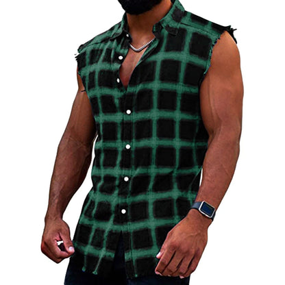 Men's Summer Fashion Casual Plaid Print Vest