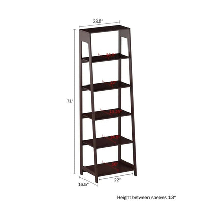Home Freestanding Ladder Shelves, 5 Tier
