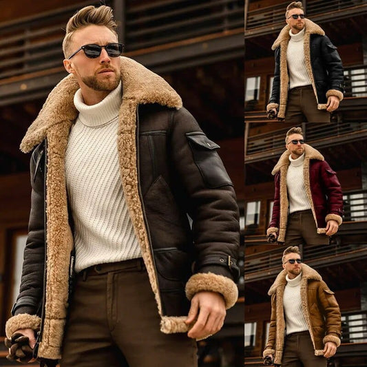 Men's Fashion Vintage PU Leather Coat