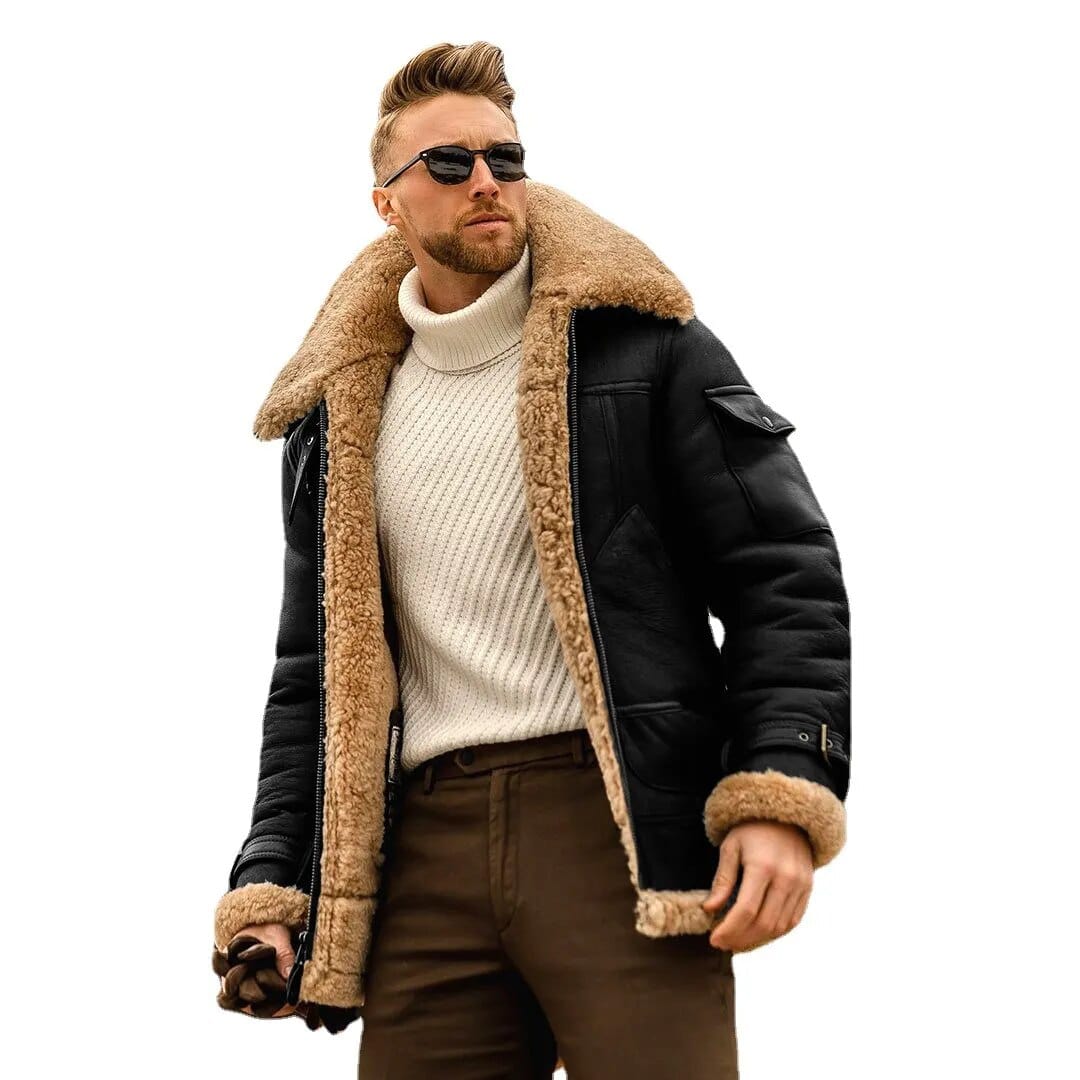 Men's Fashion Vintage PU Leather Coat