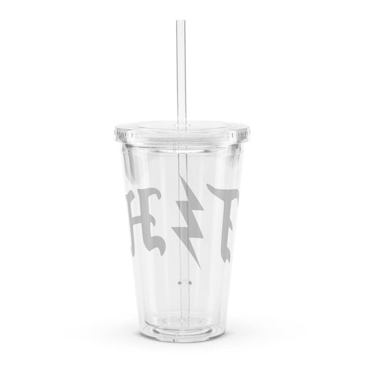 Clear plastic tumbler