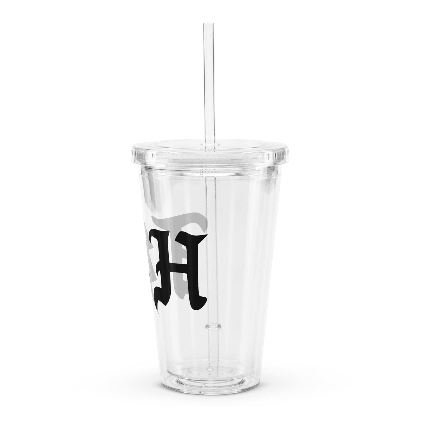 Clear plastic tumbler