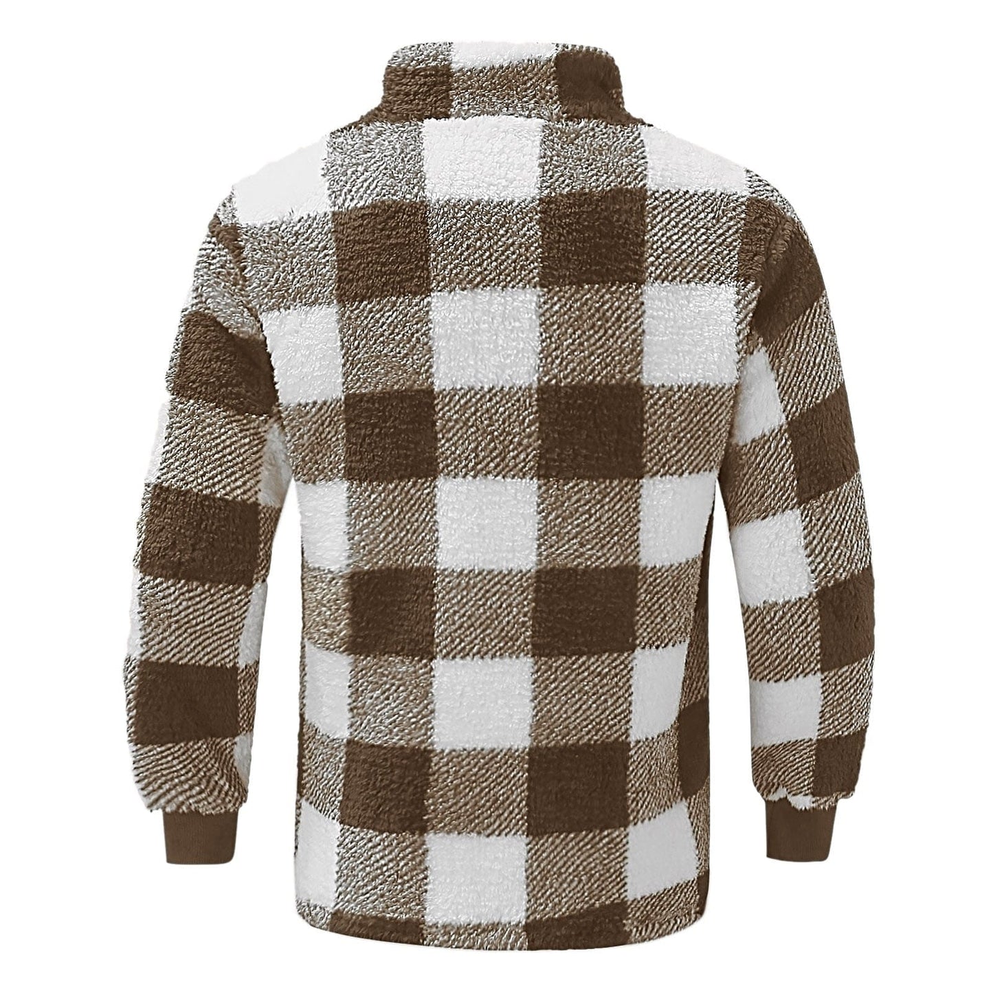 Men's Plaid Plush Sweater Jacket