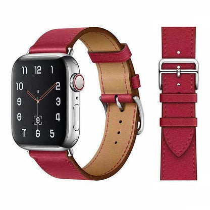 Solid Color Leather loop Bracelet for Apple Watch