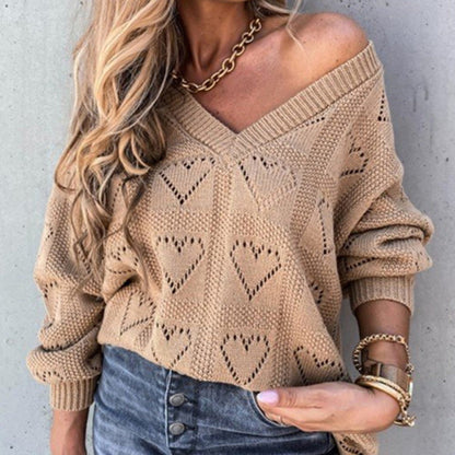 Women Autumn Winter Love Heart Sweater