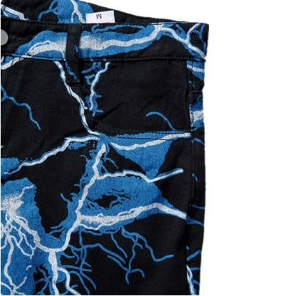 Lightning Print Tie Dye Jeans