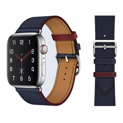 Solid Color Leather loop Bracelet for Apple Watch