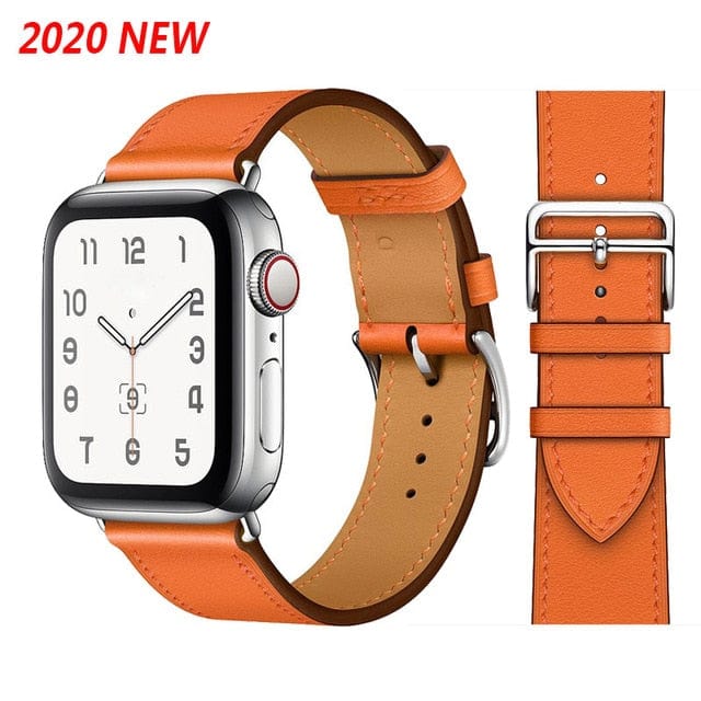Solid Color Leather loop Bracelet for Apple Watch
