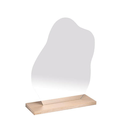 Moon Shape Mirror With Wooden Stand