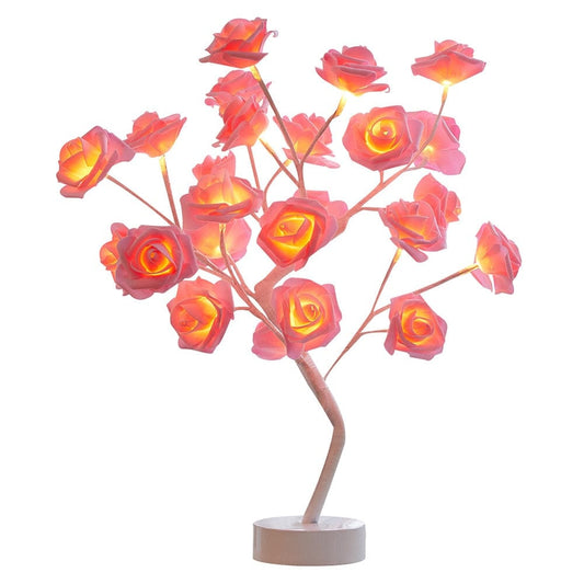 USB Battery Operated LED Table Lamp Rose Flower