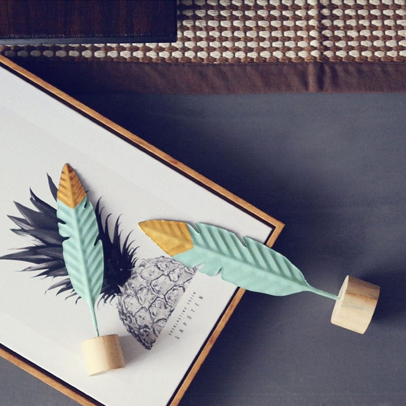 Modern Feather Wooden Home Decorations