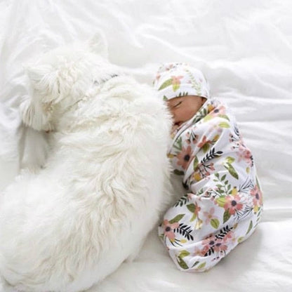 Baby Swaddle Blanket +Cap