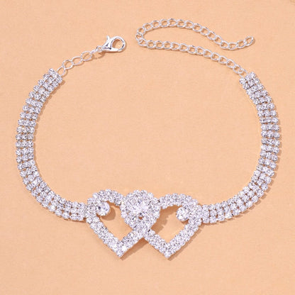 Double Heart Anklet for Women