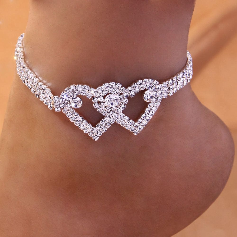 Double Heart Anklet for Women