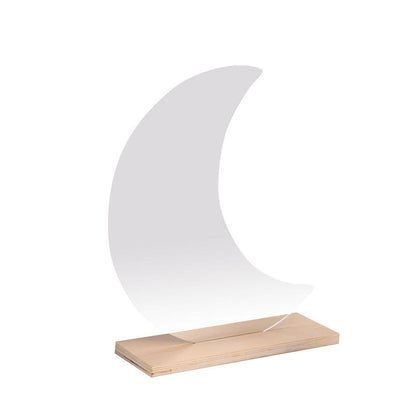 Moon Shape Mirror With Wooden Stand