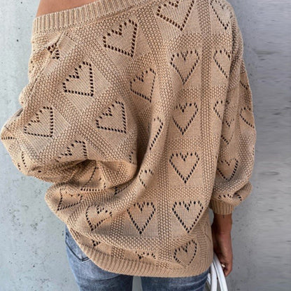 Women Autumn Winter Love Heart Sweater