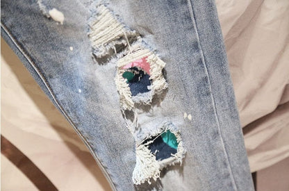 Men Light Blue ripped denim jeans