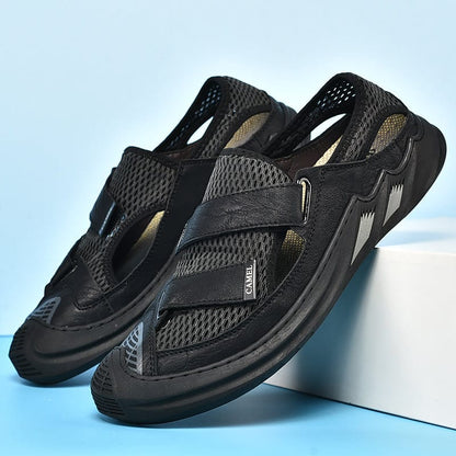 Mens Summer Outdoor Casual Leather Sandals