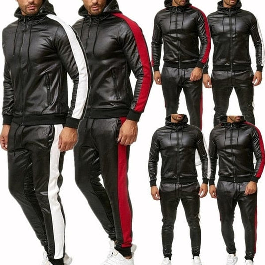 Men's Leather Two piece Tracksuit