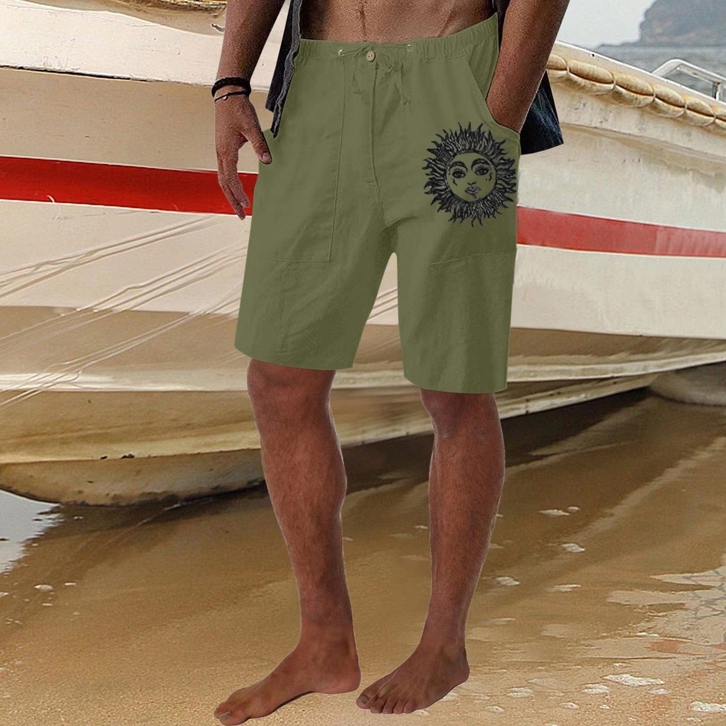 Men Sun Print Shorts