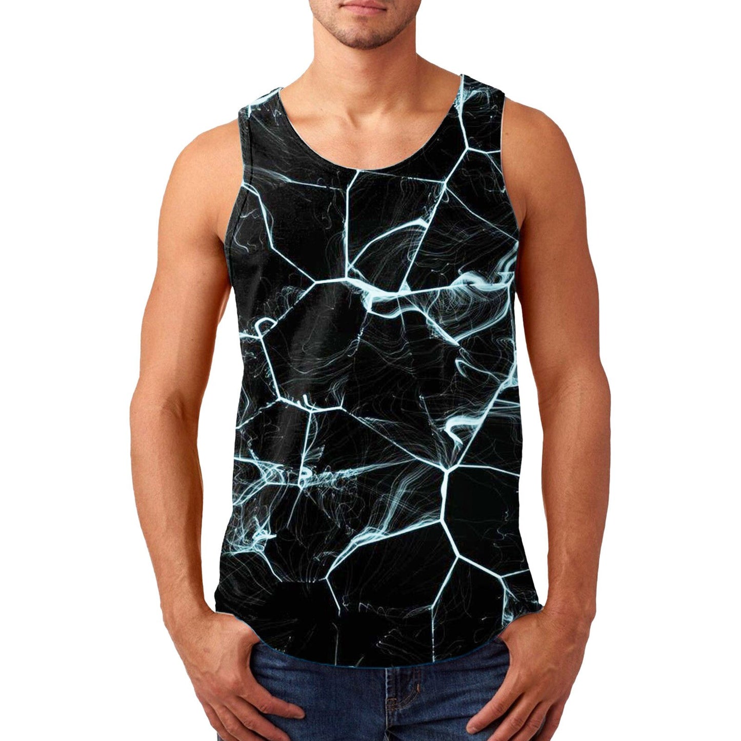 Mens Lightning Print Tank Top