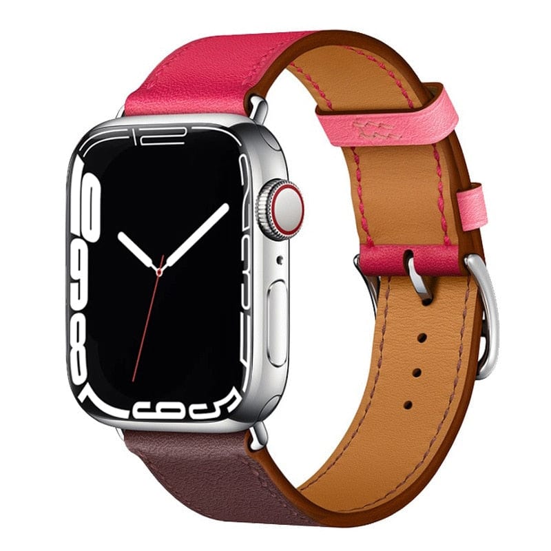 Solid Color Leather loop Bracelet for Apple Watch