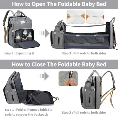 Baby bag with changing station