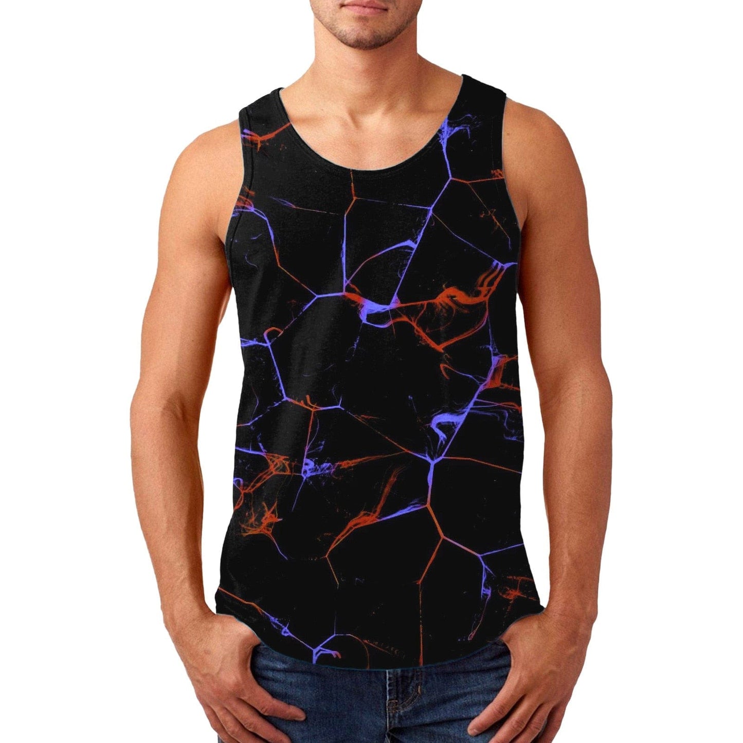 Mens Lightning Print Tank Top