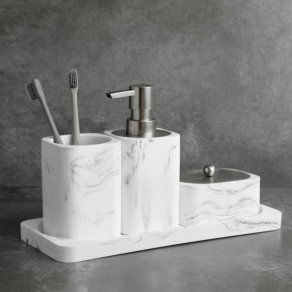 Bathroom Accessories Set marble Soap Dispenser