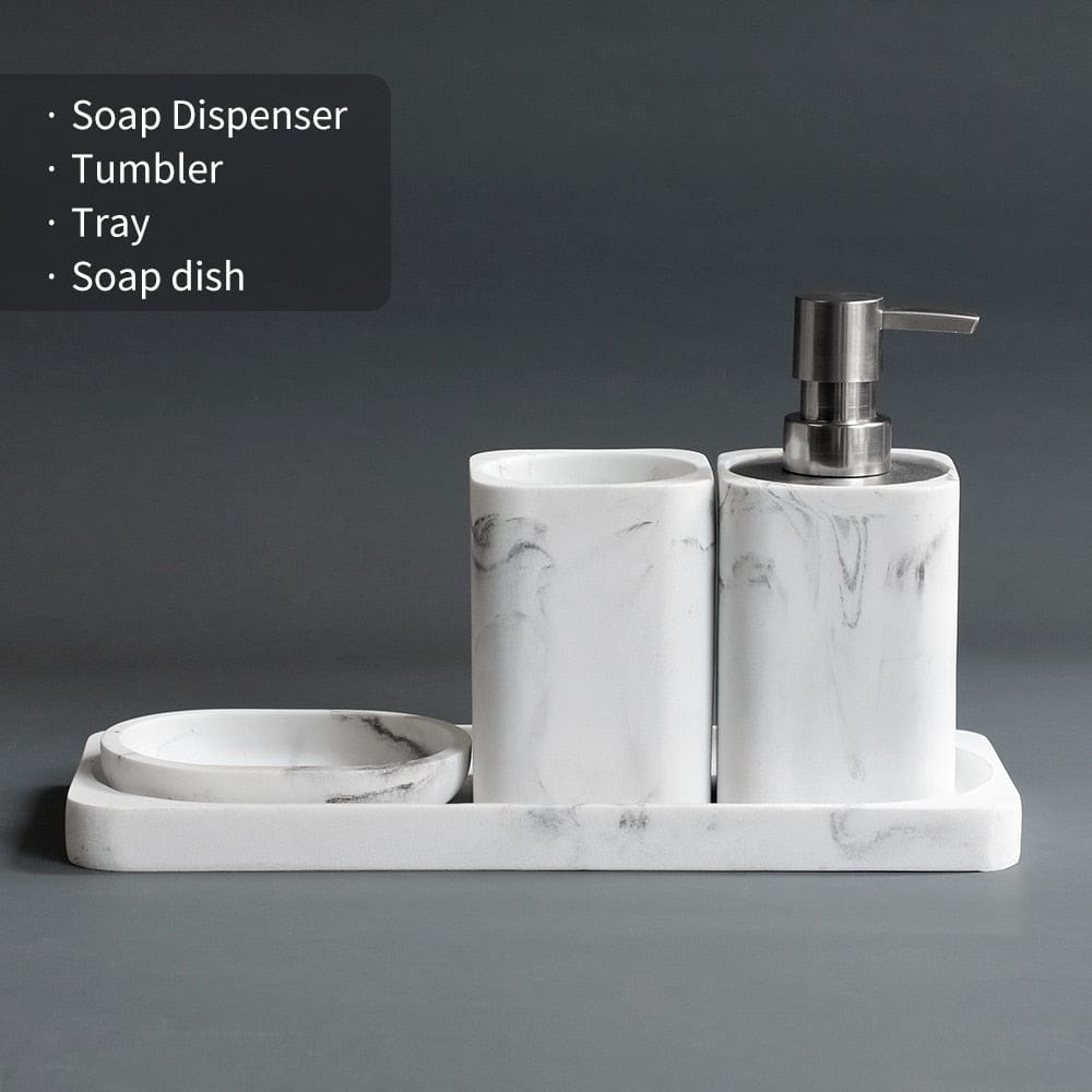 Bathroom Accessories Set marble Soap Dispenser