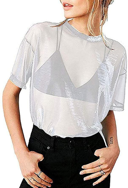 Woman Mesh Long Sleeve Shirt