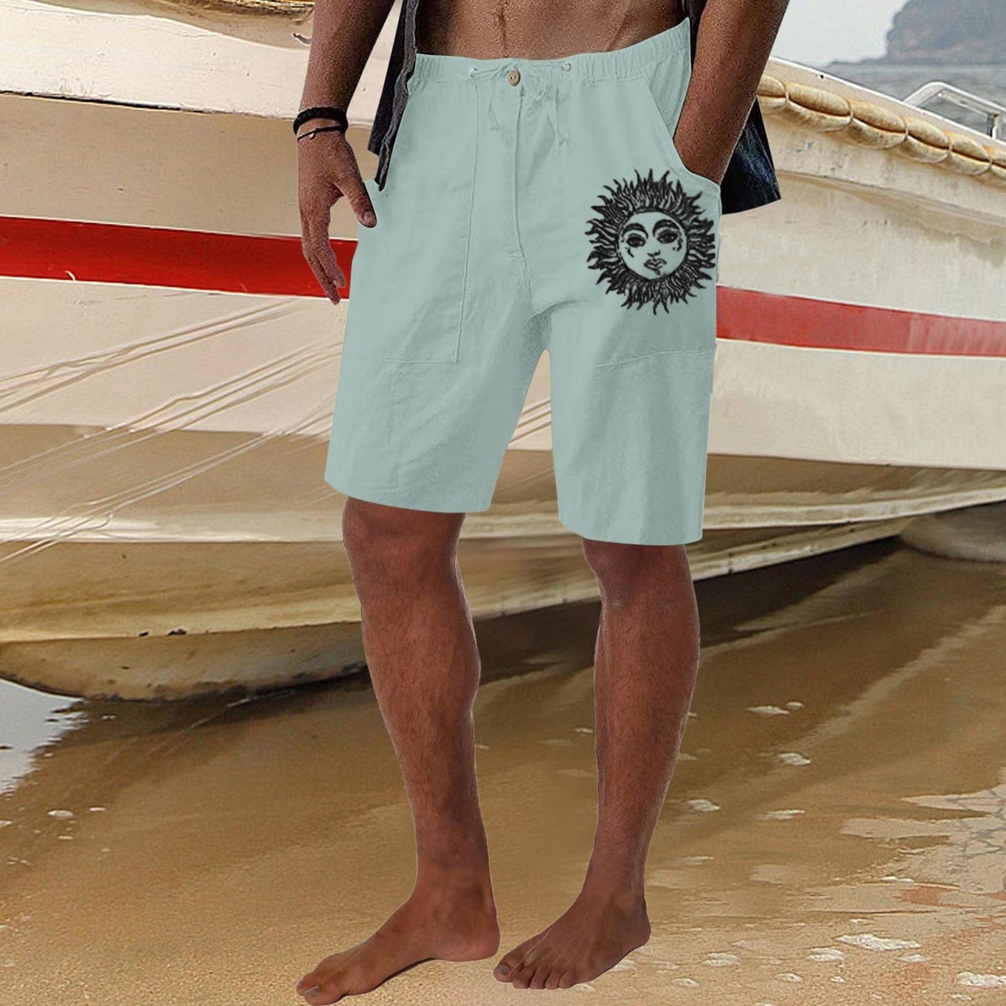 Men Sun Print Shorts
