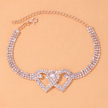 Double Heart Anklet for Women