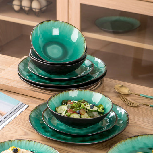 Ceramic Green Dinnerware Set