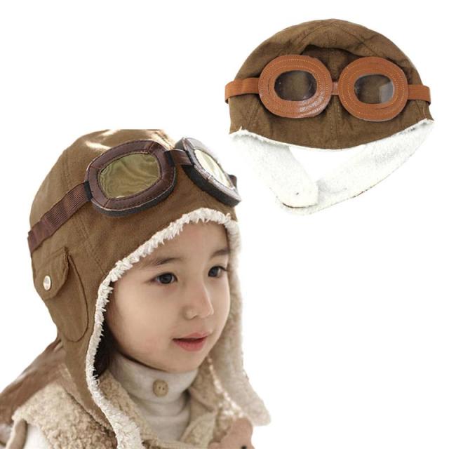 Warm Children Hat Autumn Winter Velvet Fashion Pilot Hat for 2-7 Years old Boys and Girls Kids Cotton Fashion Caps