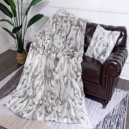Natural Rabbit Fur Blanket
