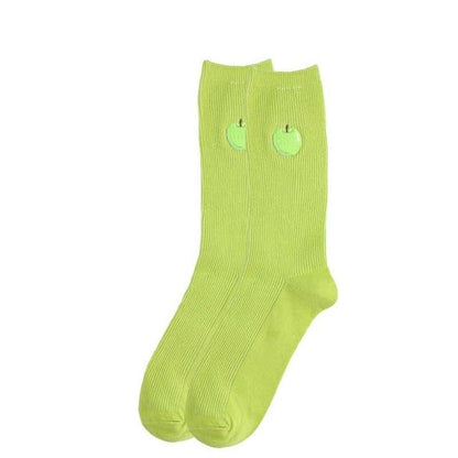 Funny Fruit Embroidery Ankle Cotton Socks
