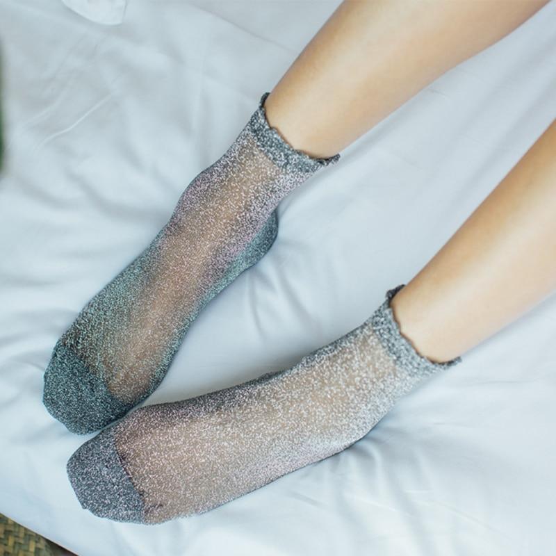 Women Fashion Shiny Ankles Socks