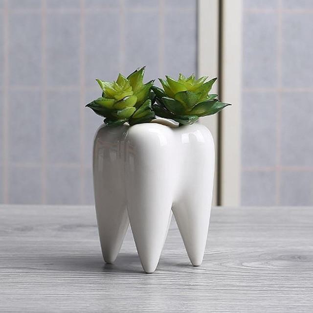 Teeth Shape Ceramic Flowerpot