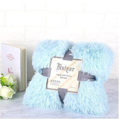 Super Soft Fuzzy Fur Faux Elegant Cozy Throw Blanket