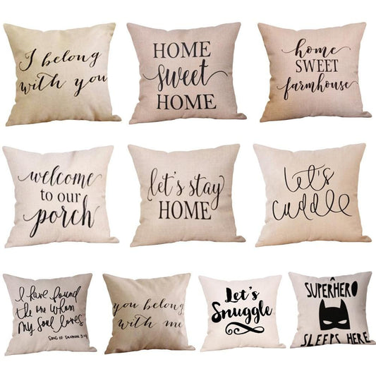 Pillowcases with Home Quotes
