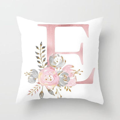 Pink Letter Decorative Pillow Cases