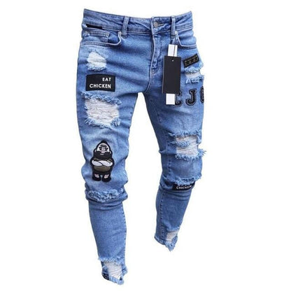 Men's Stretchy Ripped Jeans